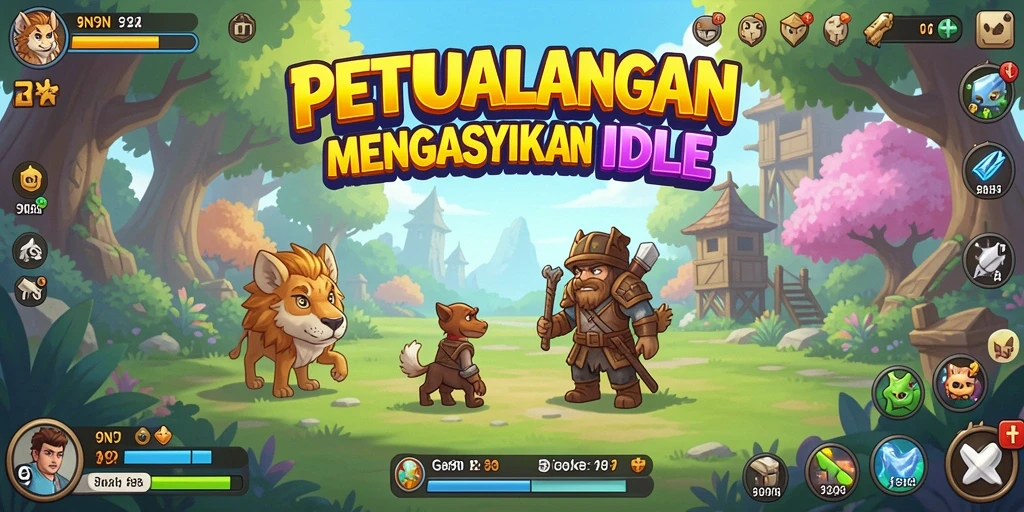 Tampilan gameplay <strong>9N9N</strong> yang menarik dengan elemen idle.