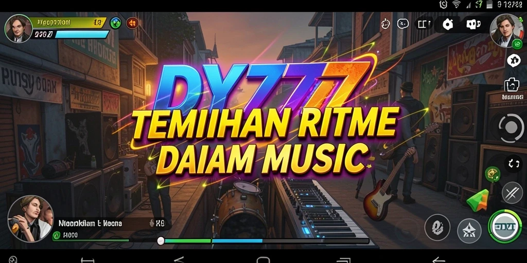 Screenshot utama DY777 menampilkan gameplay yang seru dan interaktif dalam bermain musik.