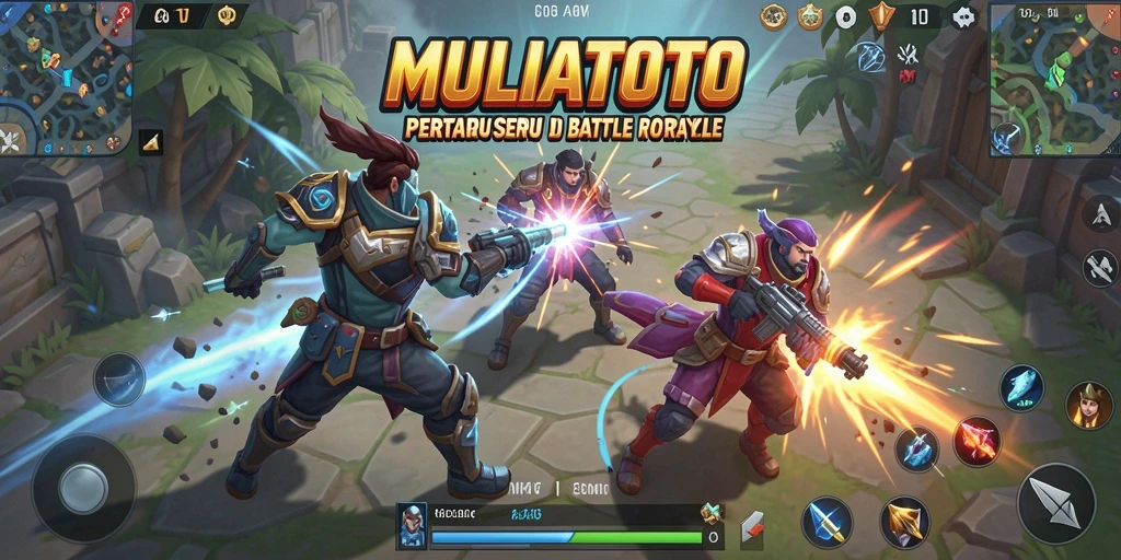 Tampilan aksi seru dalam game Battle Royale MULIATOTO.