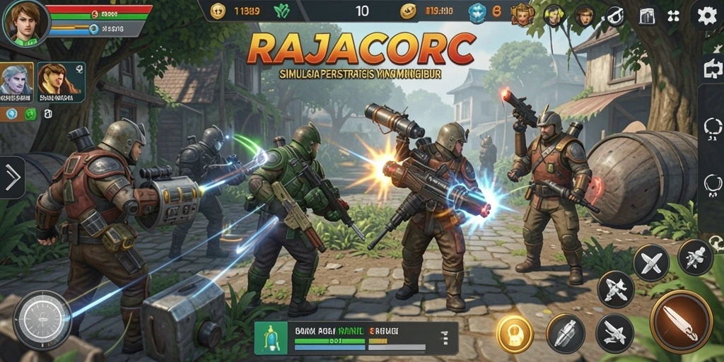 Tampilan utama gameplay RAJACORC yang mengasyikkan dan interaktif.