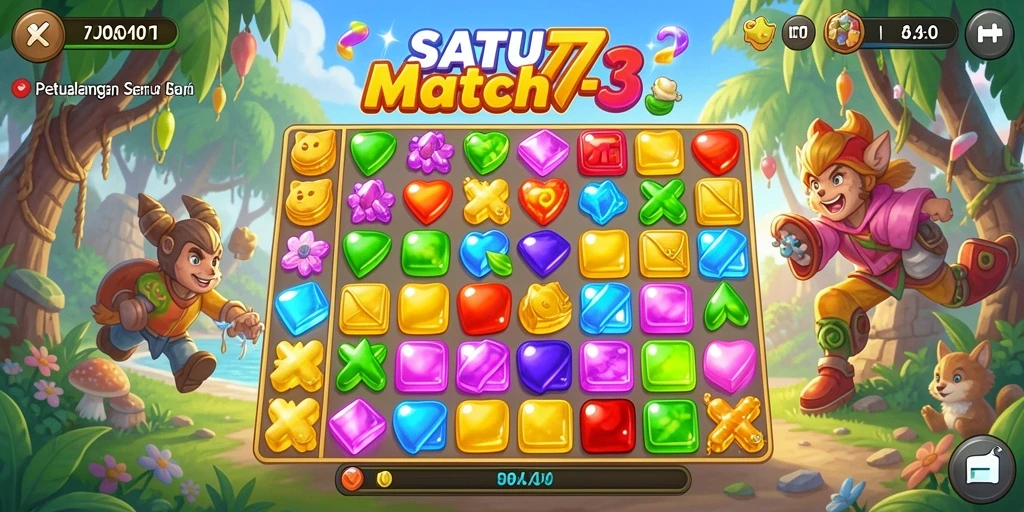 Tampilan menarik dari gameplay SATU77 yang penuh warna.