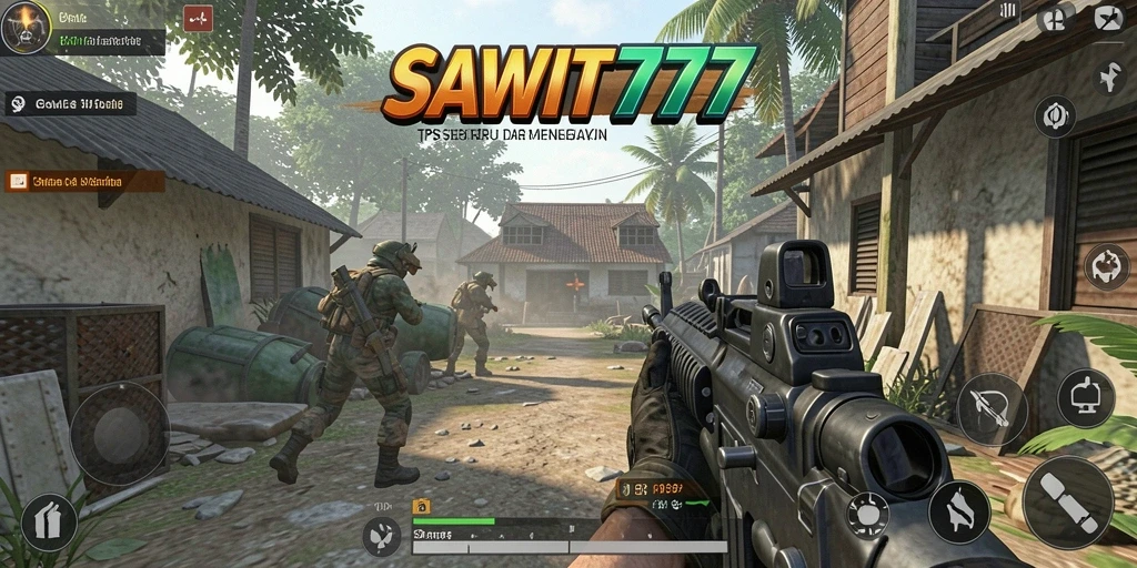 Gameplay SAWIT777 menampilkan aksi menegangkan dalam pertempuran TPS.