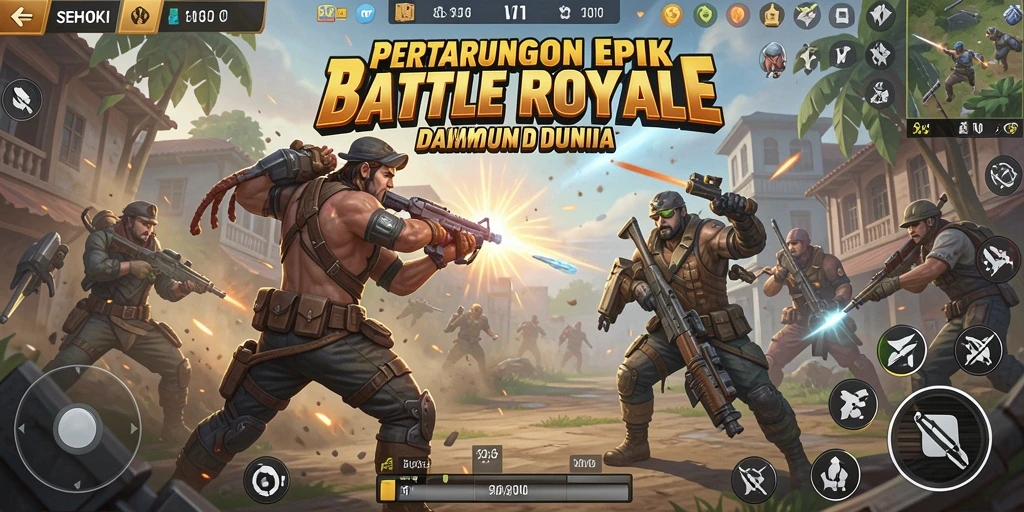 Tampilan gameplay SEHOKI yang penuh aksi dan strategi Battle Royale.