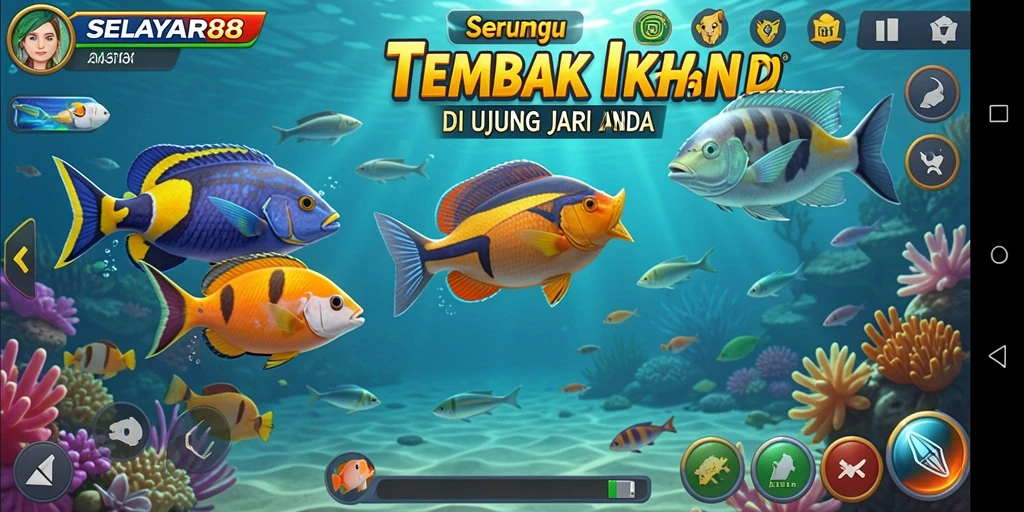 Screenshot gameplay SELAYAR88 dengan grafis tembak ikan yang menarik.