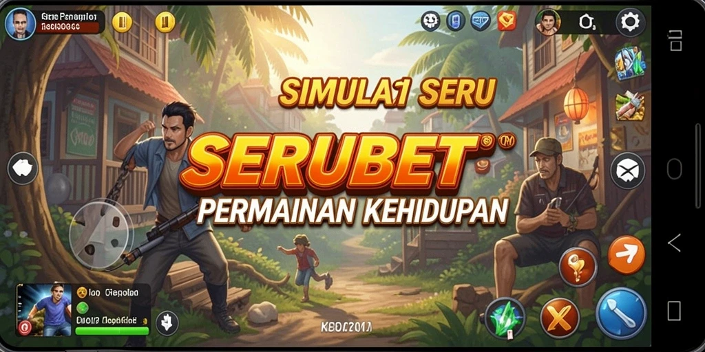 Screenshot gameplay SERUBET yang menampilkan momen seru interaksi antar pemain.