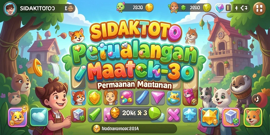 Tangkapan layar gameplay SIDAKTOTO menampilkan aksi Match-3 yang seru.