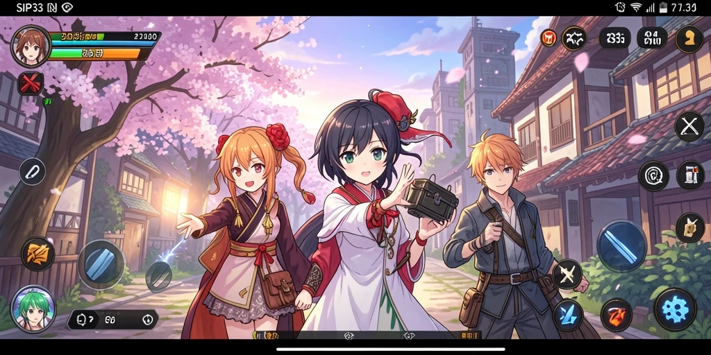 Screenshot menampilkan karakter Anime dalam aksi pertarungan yang epik.