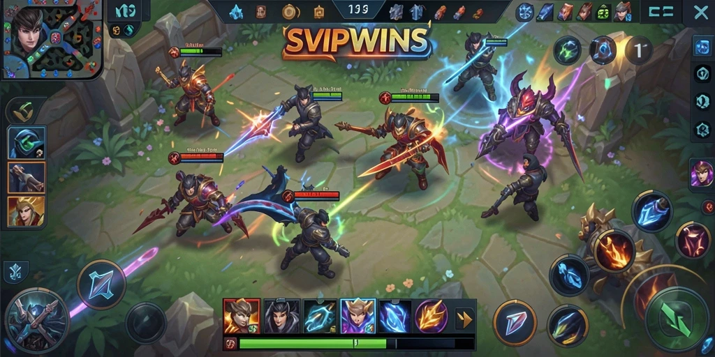 Tampilan gameplay seru dari SVIPWINS dengan pertarungan tim yang intens.
